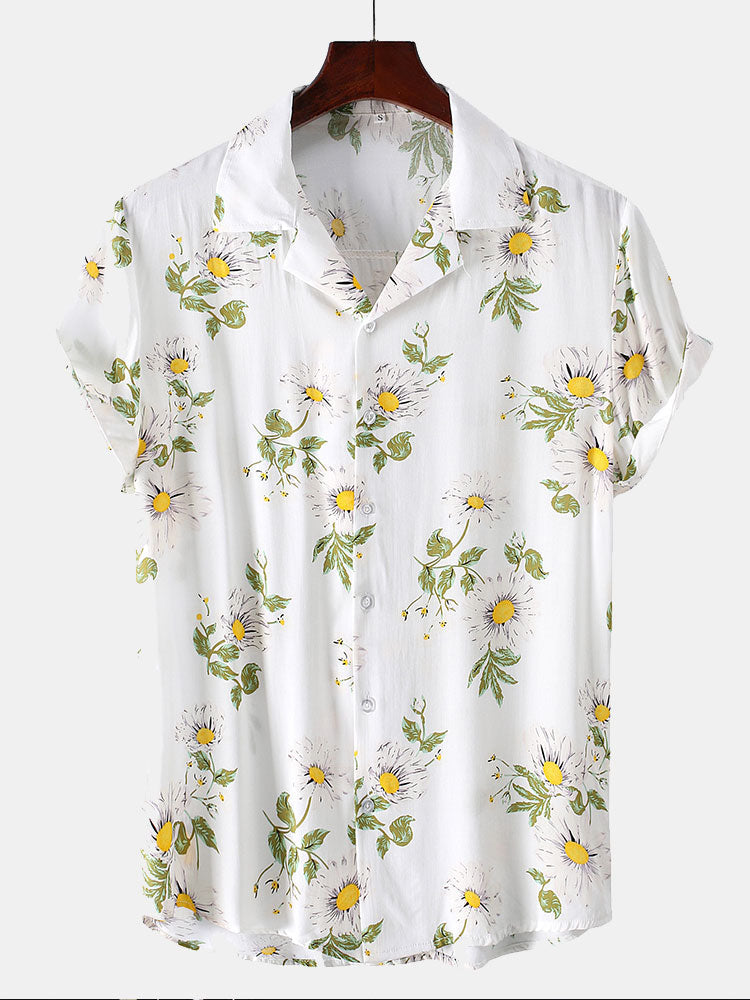 Revere Hemd mit Sonnenblumenprint