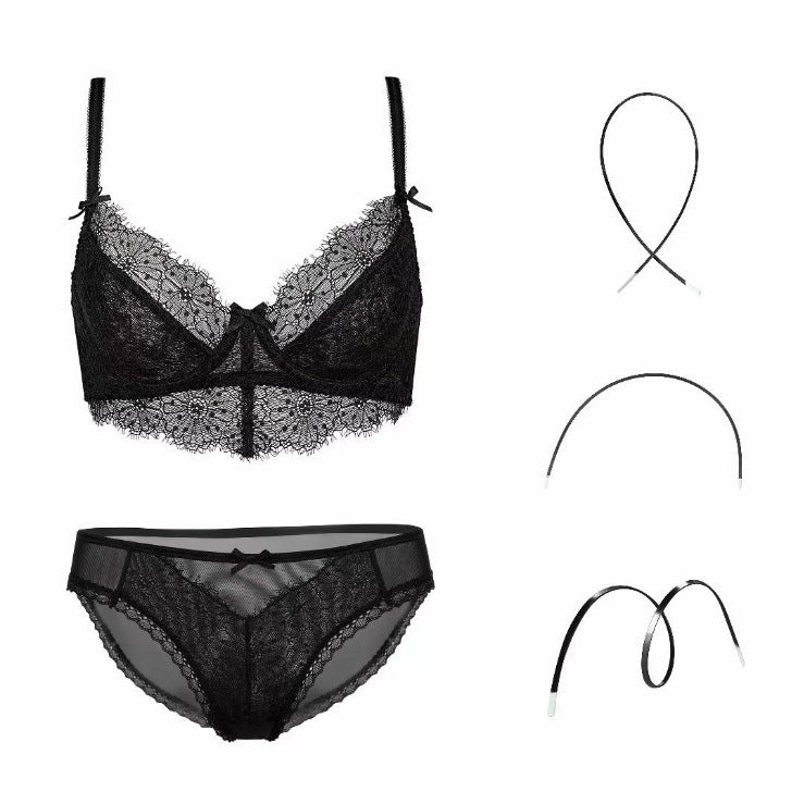 Melissa – Transparente Stickerei-Dessous mit BH und Höschen