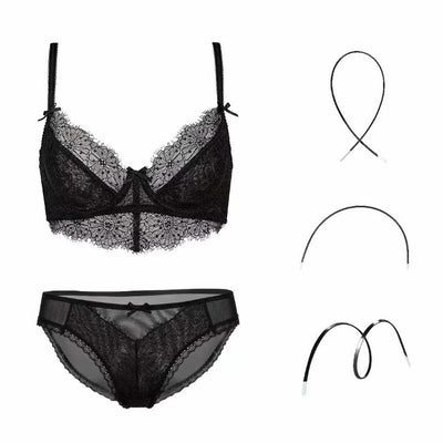 Melissa – Transparente Stickerei-Dessous mit BH und Höschen
