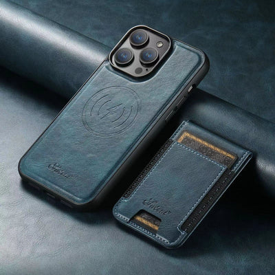 Leder Kartenetui iPhone Hülle: Magsafe, Drahtloses Laden (Kompatibel mit Magsafe)