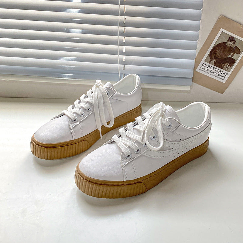 Elizabeth – Weiße Freizeit-Schuhe im koreanischen Stil für Damen