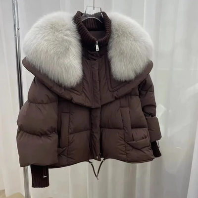 Daunenjacke mit Fell