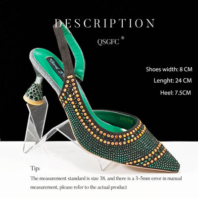 Charlotte – Spitz zulaufende gestreifte Damen High Heels mit Strass