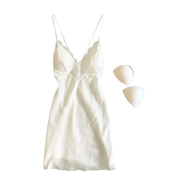 Alice – Satin Pyjama mit Spitze für Damen