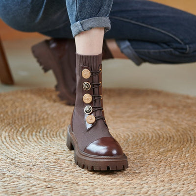 Leah – Dicksohlige Martin Stiefel für Damen in Braun