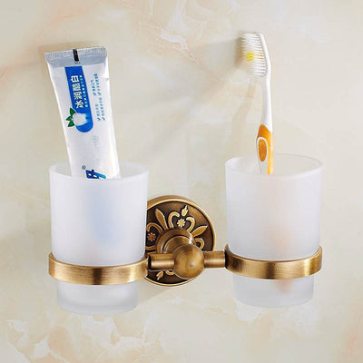 Antikes Bronze Badezimmerzubehör Set – Handtuchhalter, Toilettenpapierhalter, Bürstenhalter | Platzsparende Aluminium Badaccessoires