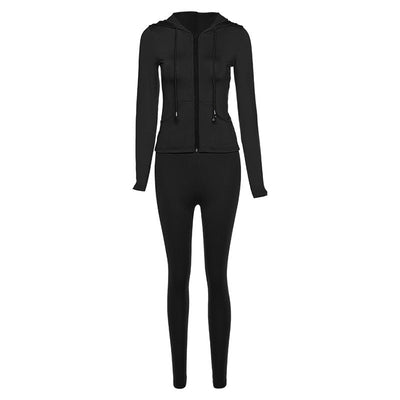 Melanie – Mehrfarbiger Damen Kapuzenanzug im Slim Fit