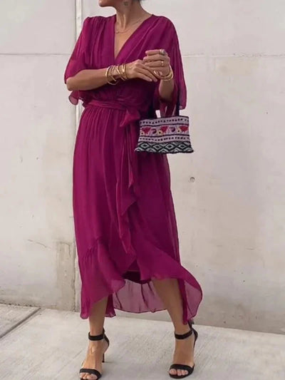 Sharah | Chiffon-Kleid mit V-Ausschnitt