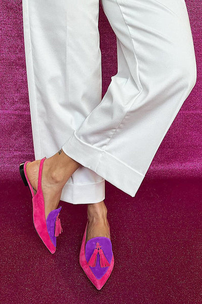 Frendessa | Fringed Ballerinas with Ankle Straps