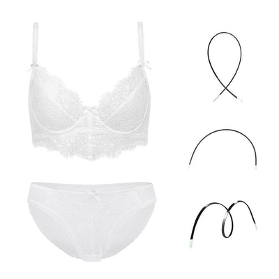 Melissa – Transparente Stickerei-Dessous mit BH und Höschen