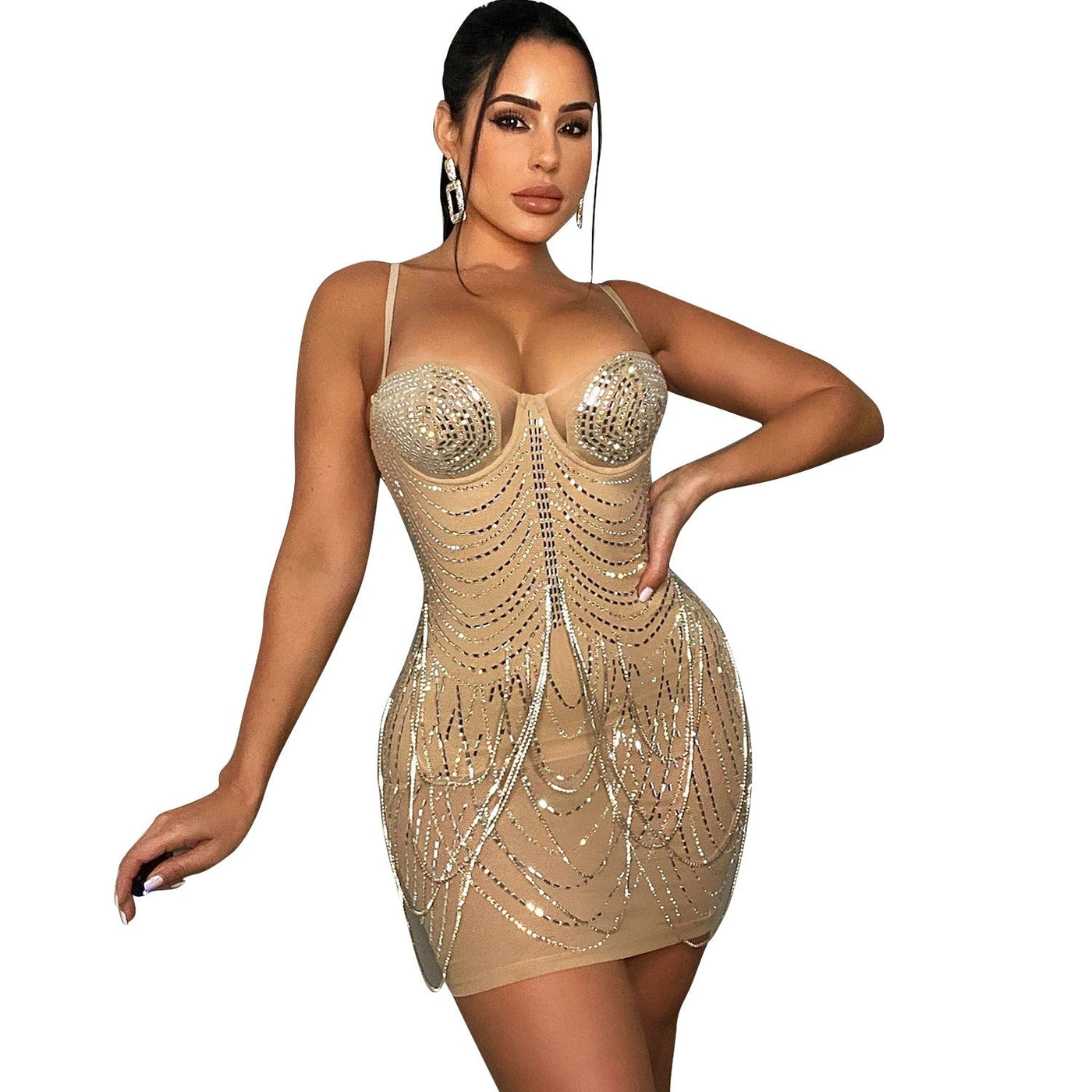 Brenda – Modisches Damenkleid mit Quasten für Partys