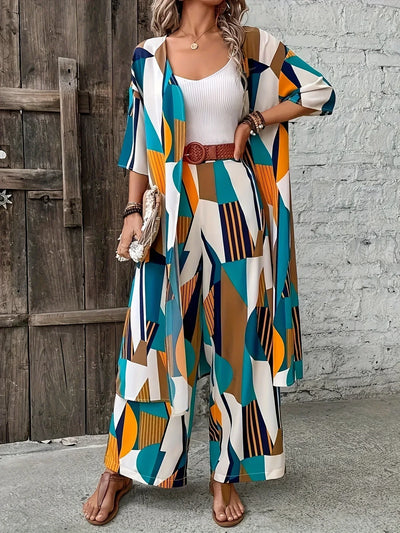 Ambrine | Schickes Plus Size Set mit geometrischem Druck
