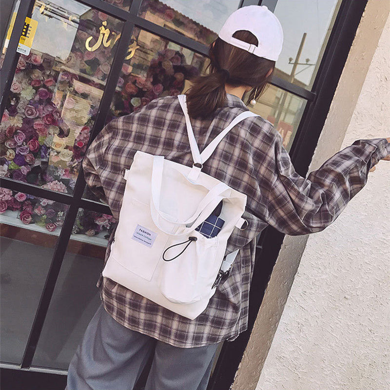 Wendy – Stilvolle Harajuku Canvas Tasche mit Fächern für Frauen