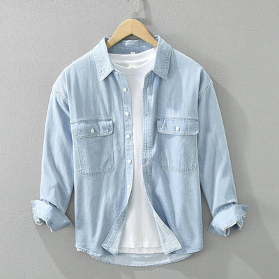 Andrea – Lässiges Denim Langarm-Top