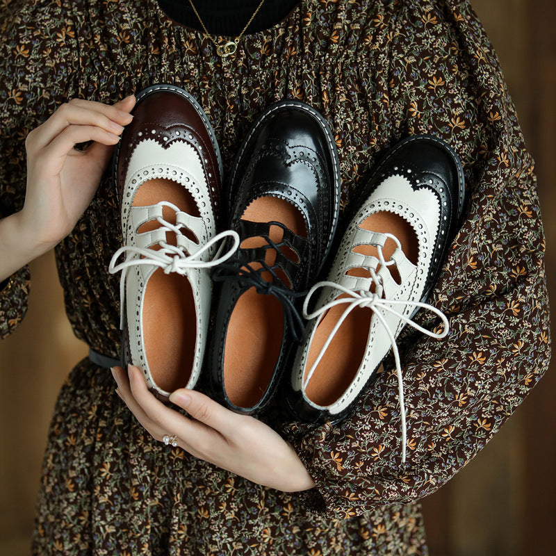 Dawn – Stilvolle Damen Oxford Schnürschuhe aus veganem Leder mit Farbkombination