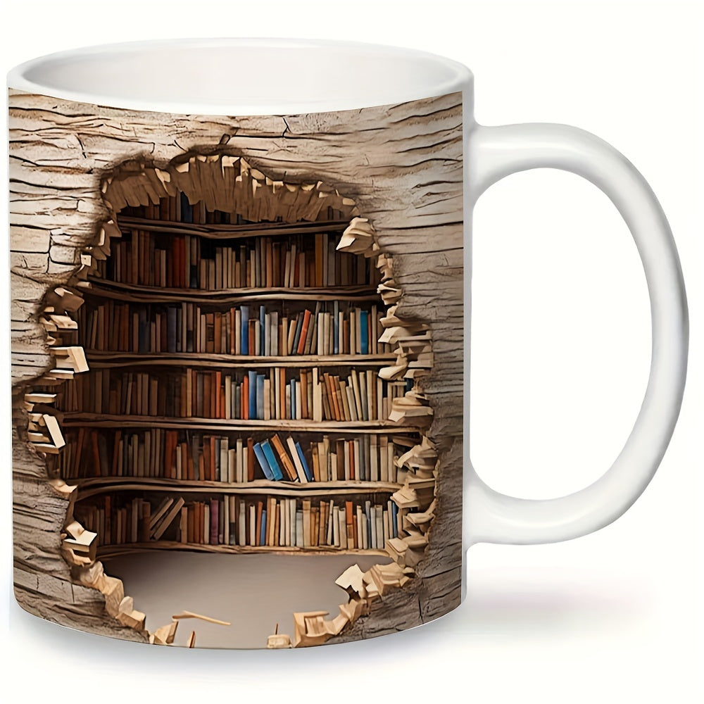 3D Bücherregal Tasse - Kreatives Raumdesign Keramiktasse für Leser
