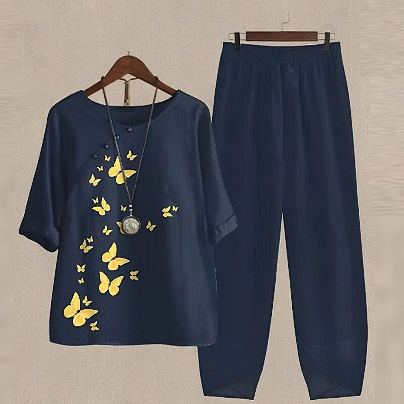Rose™ - Müheloses Schick Shirt- und Hosen-Set