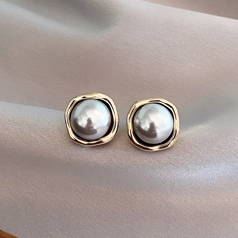 Kassandra - Vintage Elegante Schwarze Perlen Ohrringe