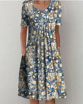 Hellblau mit Blumenmuster