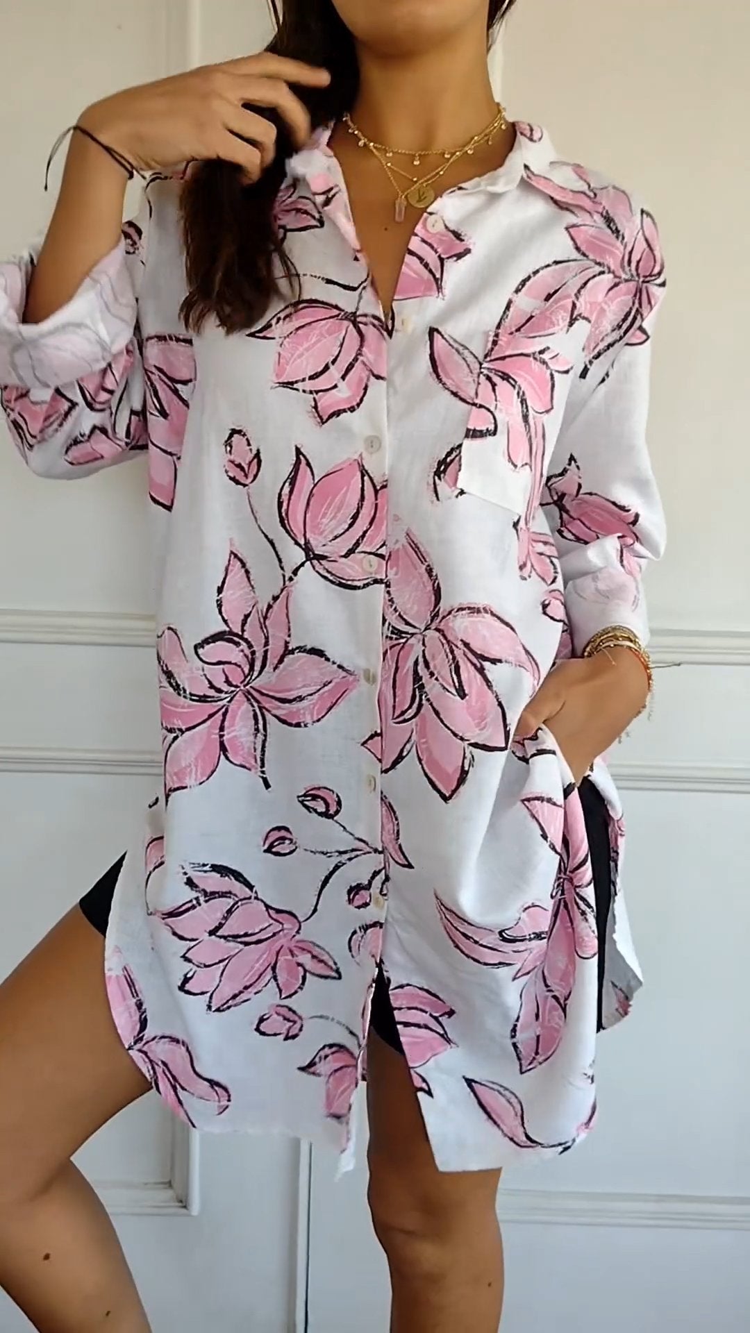 Elegantes Hemdkleid mit Druck