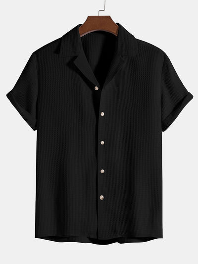 Shirt und Shorts mit Waffelkragen Revere-Kragen