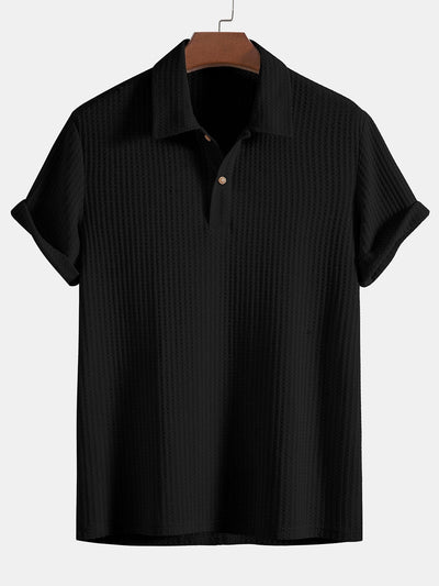 Poloshirt aus Waffelstrick