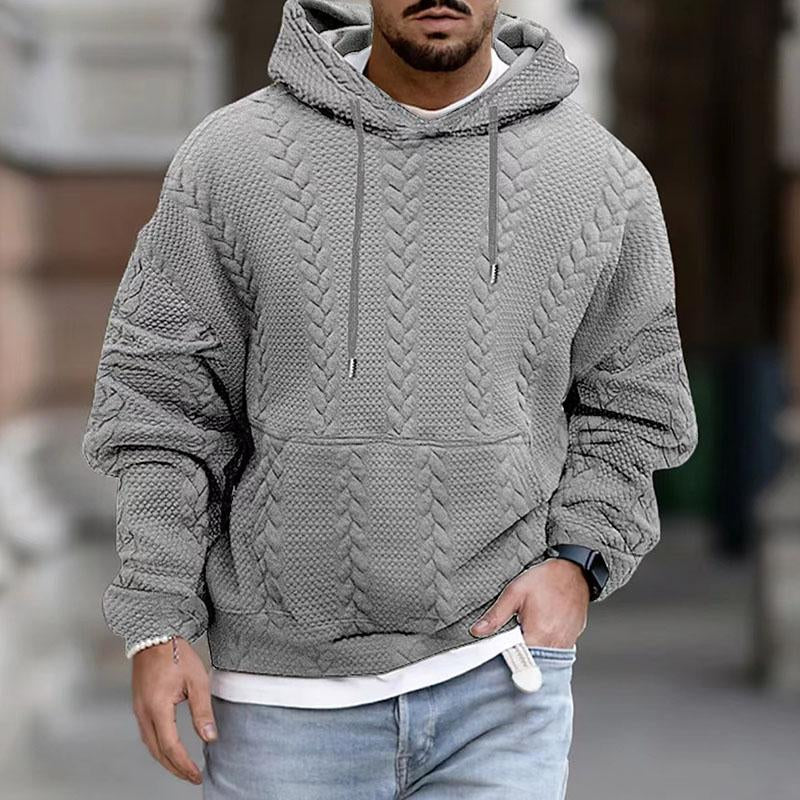 Lässiger Kapuzenpulli für Männer mit langen Ärmeln und Kängurutasche