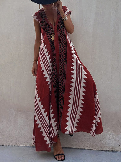 Boho™ | Ärmelloses V-Ausschnitt-Kleid
