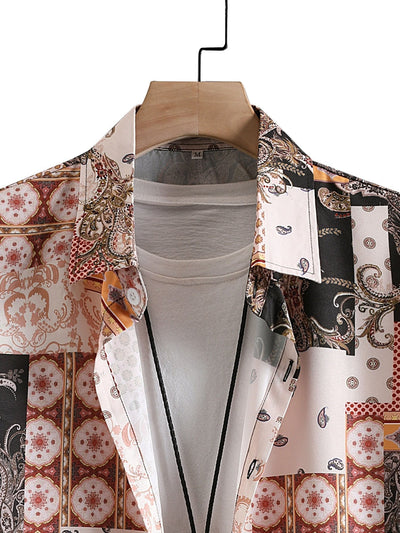 Hemd mit Paisley-Barockschal und Knopfleiste