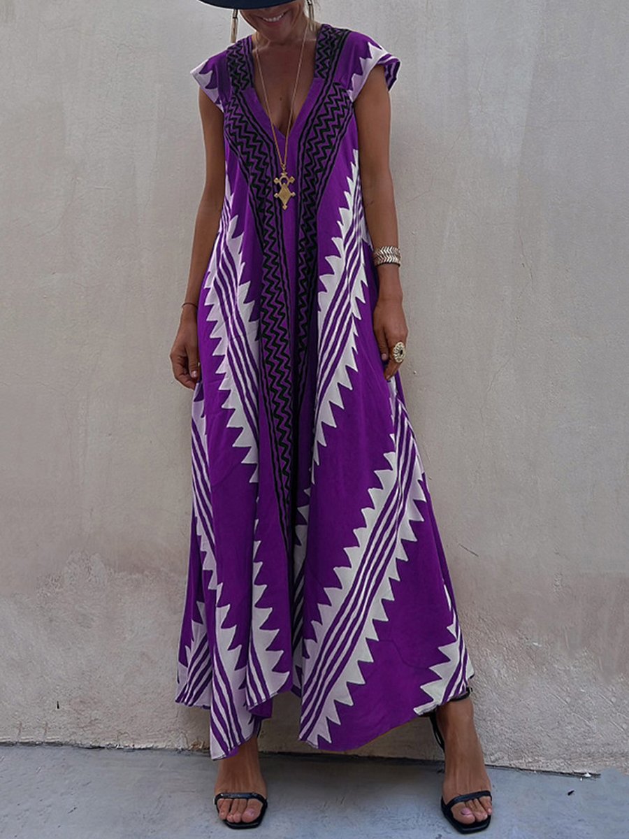 Boho™ | Ärmelloses V-Ausschnitt-Kleid