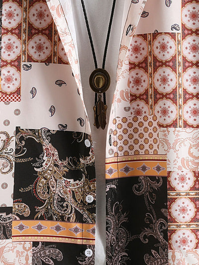 Hemd mit Paisley-Barockschal und Knopfleiste