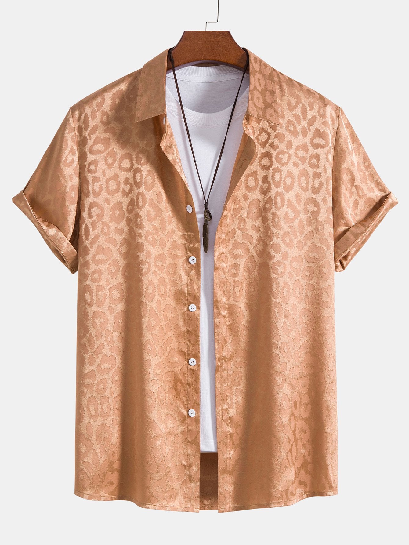 Leopardenhemd aus Satin