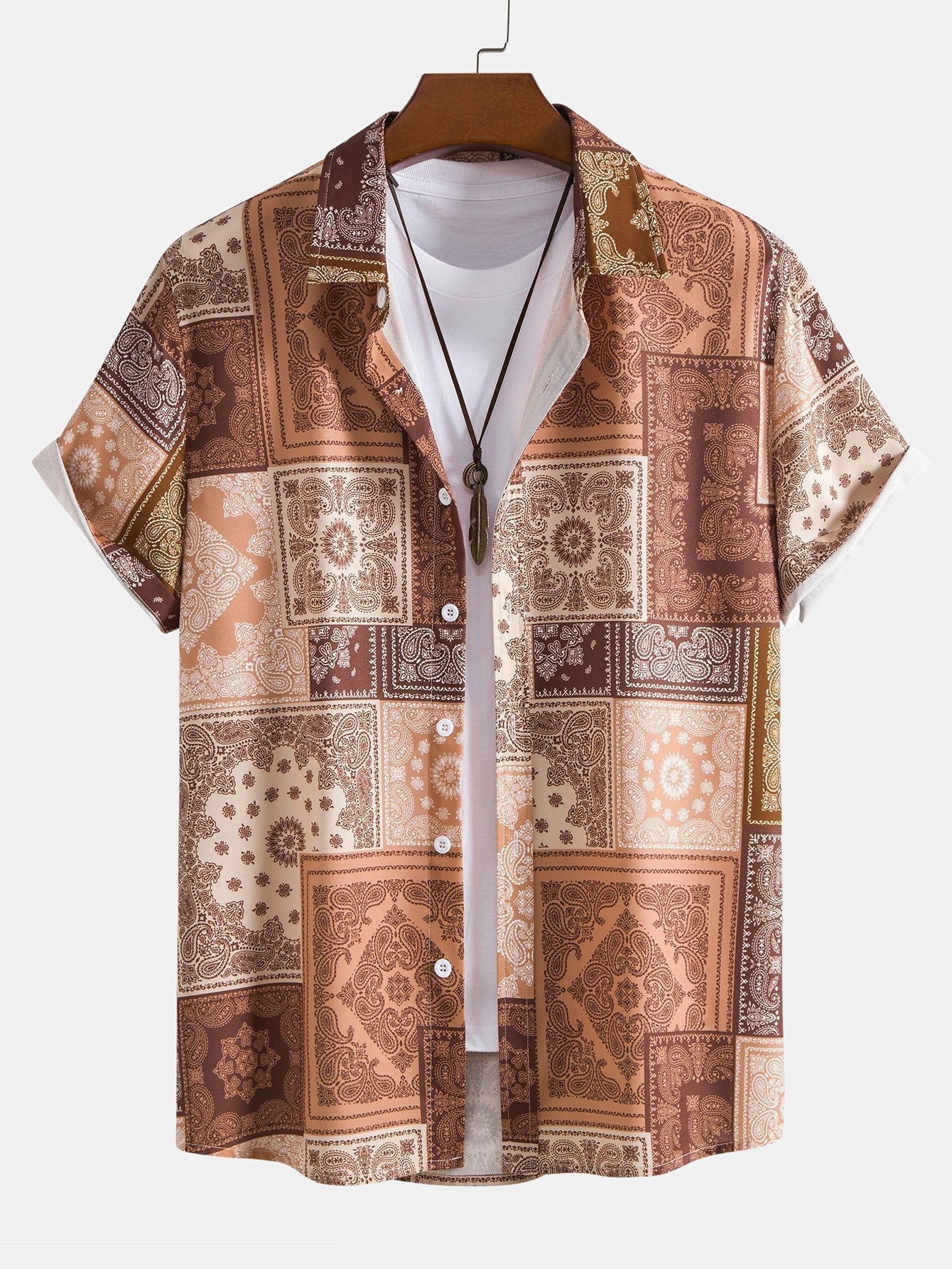 Shirt und Shorts mit Paisley-Patchwork-Druck