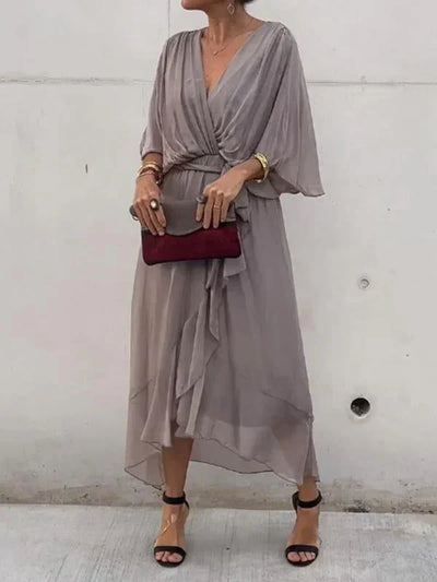Sharah | Chiffon-Kleid mit V-Ausschnitt
