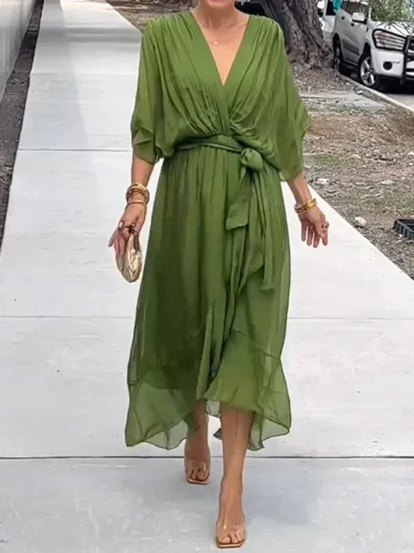 Sharah | Chiffon-Kleid mit V-Ausschnitt
