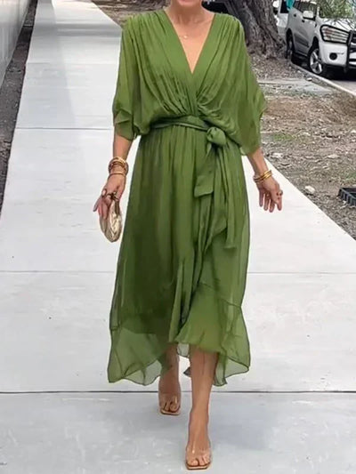 Sharah | Chiffon-Kleid mit V-Ausschnitt