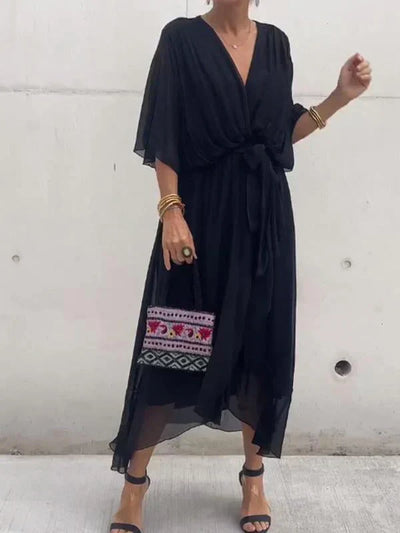 Sharah | Chiffon-Kleid mit V-Ausschnitt