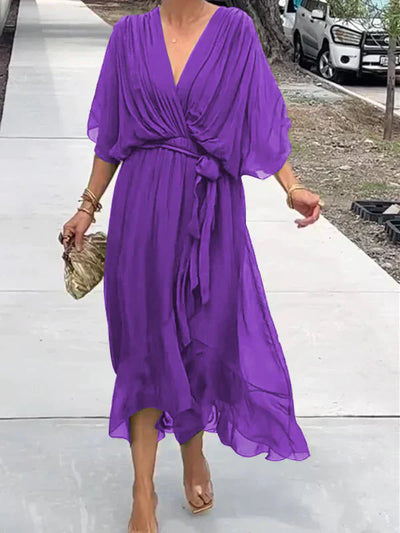Sharah | Chiffon-Kleid mit V-Ausschnitt