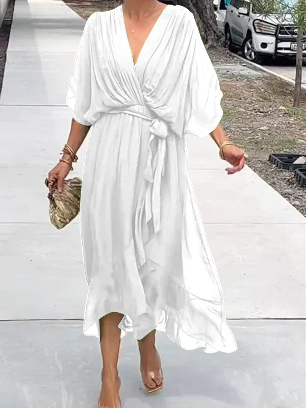 Sharah | Chiffon-Kleid mit V-Ausschnitt