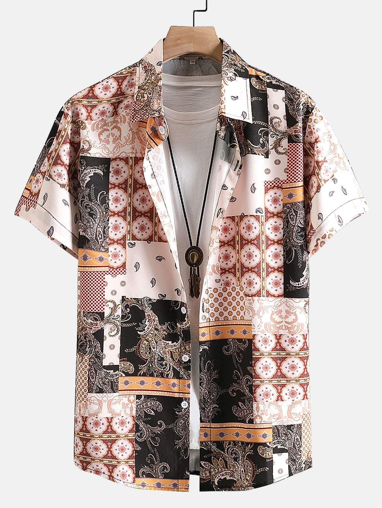Hemd mit Paisley-Barockschal und Knopfleiste