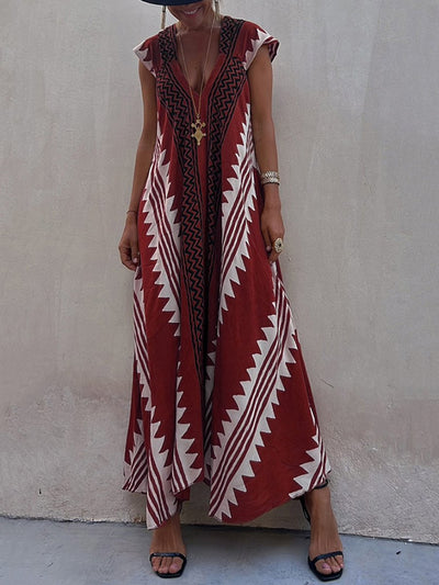 Boho™ | Ärmelloses V-Ausschnitt-Kleid