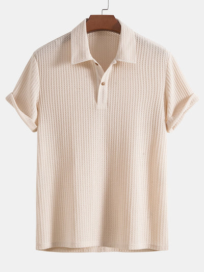 Poloshirt aus Waffelstrick