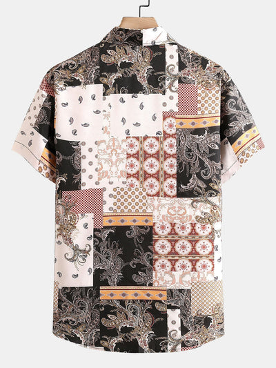Hemd mit Paisley-Barockschal und Knopfleiste