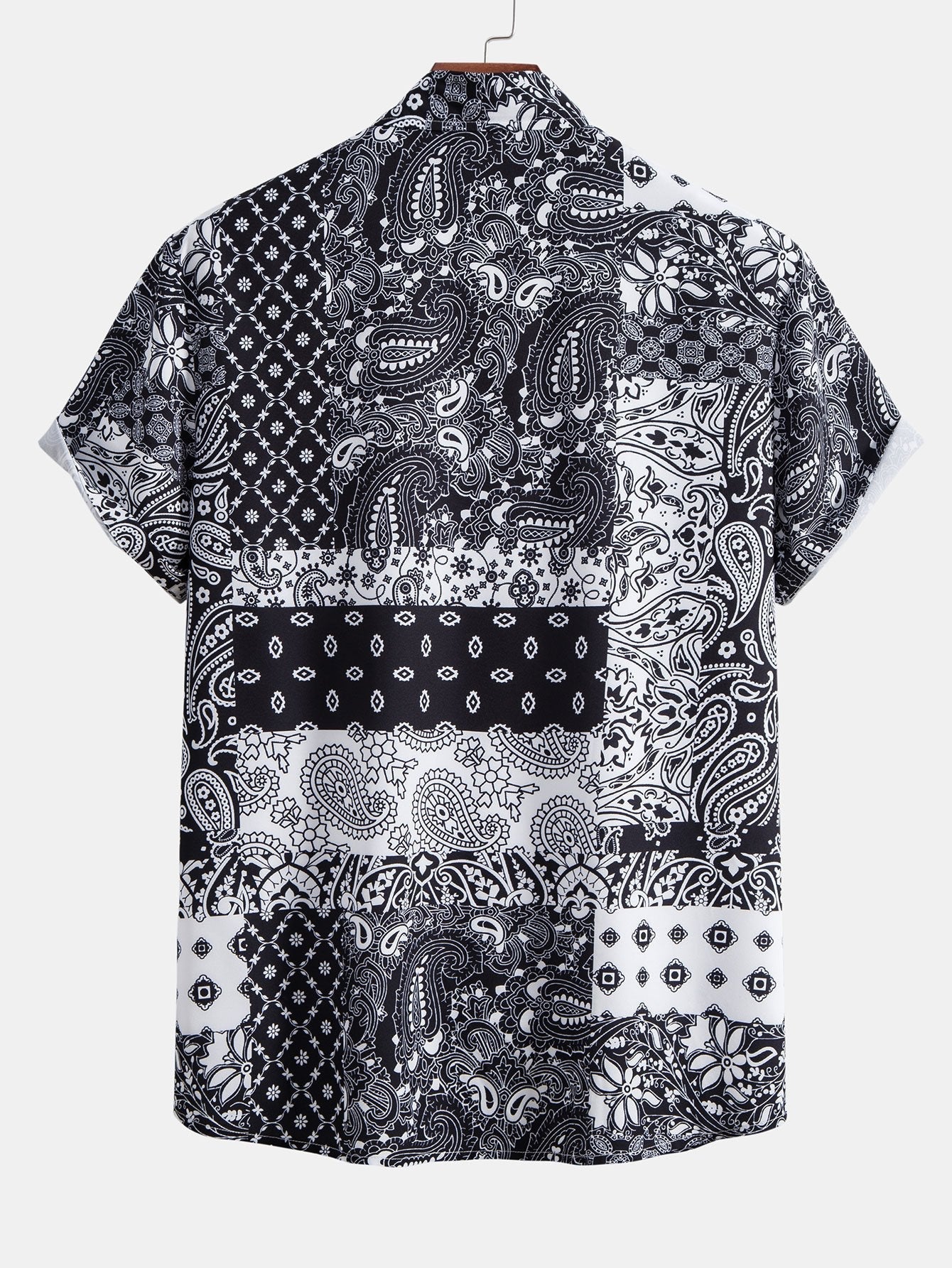 Hemd mit floralem Paisley-Patchwork-Druck und Knopfleiste