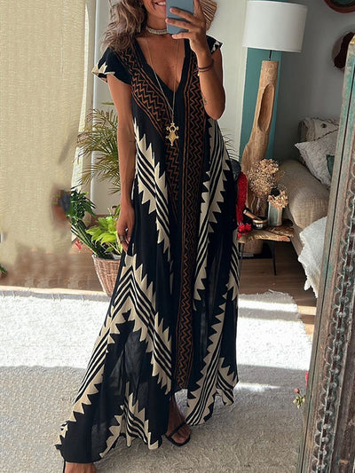 Boho™ | Ärmelloses V-Ausschnitt-Kleid