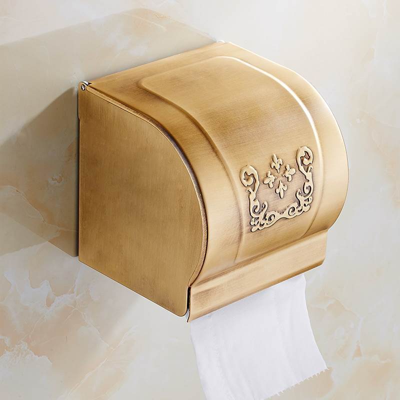 Antikes Bronze Badezimmerzubehör Set – Handtuchhalter, Toilettenpapierhalter, Bürstenhalter | Platzsparende Aluminium Badaccessoires