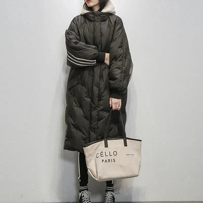 Lange gefütterte Jacke für Frauen