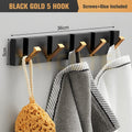 Schwarz Gold 5 Haken