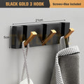 Schwarz Gold 3 Haken