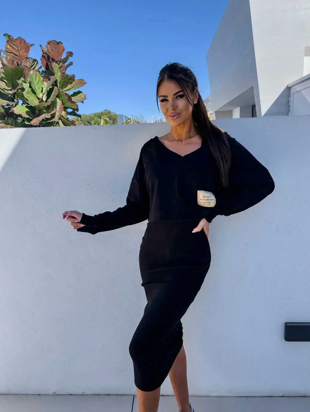 Laurine – Lässiges Ensemble Kleid & Sweatshirt